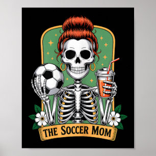 De voetbalmoeder Tarot Kaart Skeleton Game Day Tro Poster