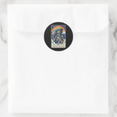 De Voetbalmoeder Tarotkaart _1 Ronde Sticker (Tas)