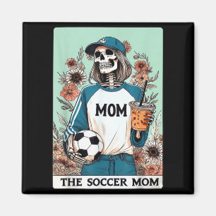 De voetbalmoeder tarotkaart halloween skelet moede magneet