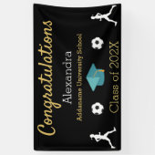 De voetbalspeler afstuderen banner. spandoek (Verticaal)