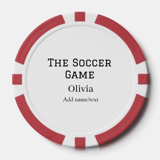 de voetbalwedstrijd voetbal naam fifa wereldkampio poker chips (Voorkant)