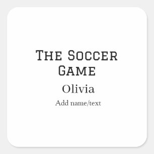 de voetbalwedstrijd voetbal naam fifa wereldkampio vierkante sticker