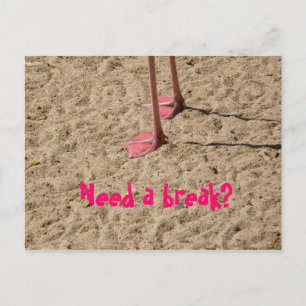 De voeten in het zand, hebben een pauze nodig? briefkaart