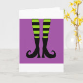 De Voeten van de Heks van Halloween Kaart (Gele Bloem)