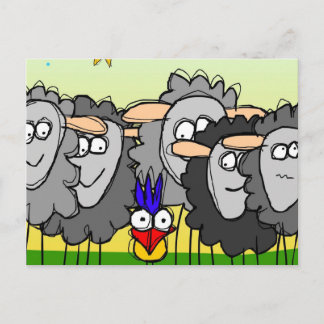 'de vogel die niet kan slapen' briefkaart