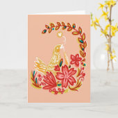 De Vogel die van de lente over Liefde dromen Kaart (Gele Bloem)