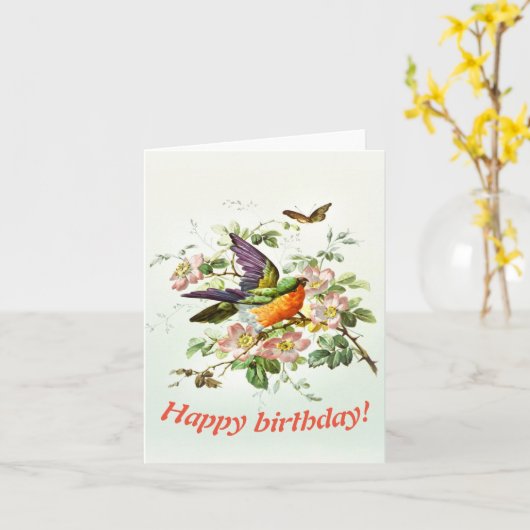 De vogel en de vlinder. kaart (Gele Bloem)