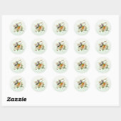 De vogel en de vlinder ronde sticker (Vel)
