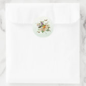 De vogel en de vlinder ronde sticker (Tas)