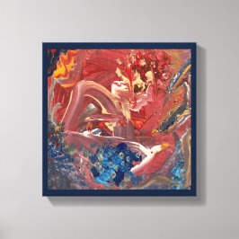 De vogel en het meer acryl schilderij canvas afdruk