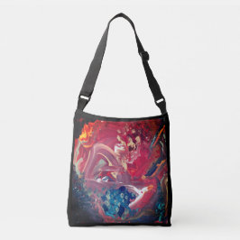 De vogel en het meer crossbody tas