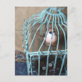 De Vogel houdt de Sleutel Briefkaart (Voorkant)