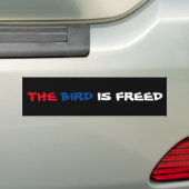 De vogel is gratis Humor voor sociale media Bumpersticker (Op auto)