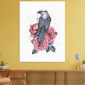 De vogel met de zilveren sleutel canvas afdruk (Insitu (Woonkamer))