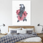 De vogel met de zilveren sleutel canvas afdruk (Insitu (Slaapkamer))