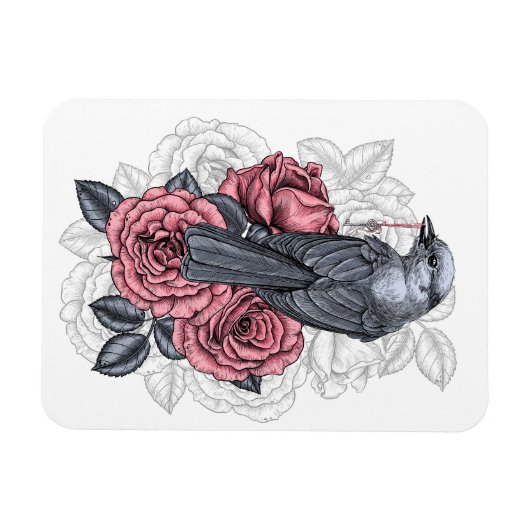 De vogel met de zilveren sleutel magneet (Horizontaal)