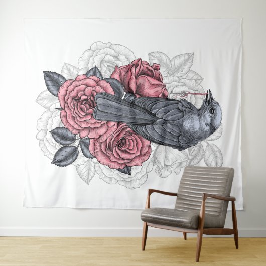 De vogel met de zilveren sleutel wandkleed (In Situ (horizontaal))