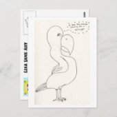 De vogel met het Homer Simpson hoofd Briefkaart (Voorkant / Achterkant)