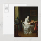 De vogel of een vrouw die haar varieert briefkaart (Voorkant / Achterkant)