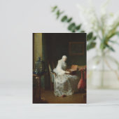 De vogel of een vrouw die haar varieert briefkaart (Staand voorkant)