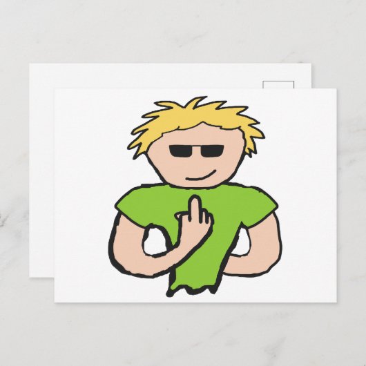 De vogel omdraaien briefkaart (Voorkant / Achterkant)