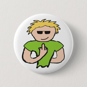 De vogel omdraaien ronde button 5,7 cm