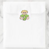 De vogel omdraaien ronde sticker (Tas)