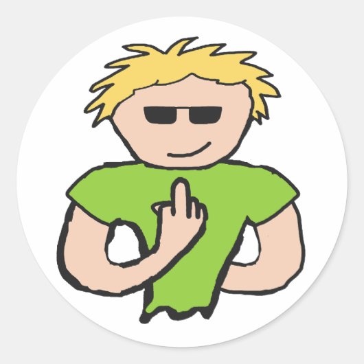 De vogel omdraaien ronde sticker (Voorkant)