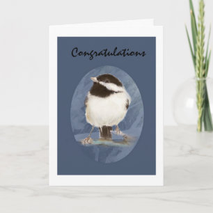 De Vogel van Chickadee van de Waterverf van de Kaart