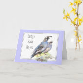 De Vogel van de Kwartels van Californië van de Kaart (Gele Bloem)