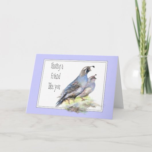 De Vogel van de Kwartels van Californië van de Kaart (Voorkant)