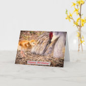 De Vogel van het Baby van Sandhill wil aandacht Kaart (Gele Bloem)