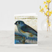 De vogel van het hallo kaart (Gele Bloem)