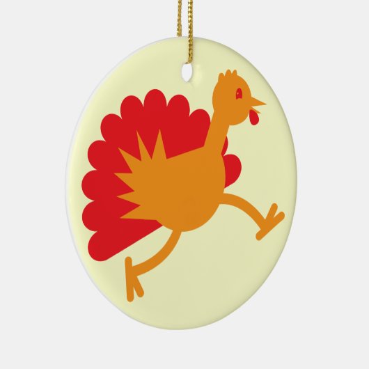 De vogel van Turkije op de looppas! Keramisch Ornament (Rechts)