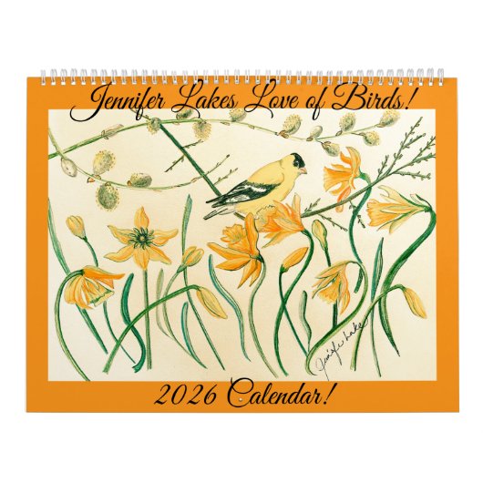 De vogelkalender van Jennifer Lake voor 2026 Kalender (Hoes)
