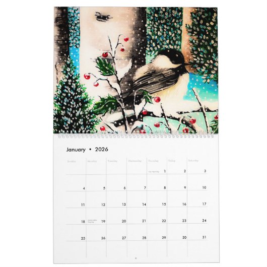 De vogelkalender van Jennifer Lake voor 2026 Kalender (Jan 2026)