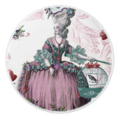 De vogelkooi Marie Antionette-Fransman inspireerde Keramische Knop (Voorkant)