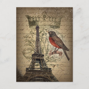 de vogelParijs Eiffel van de jubileumkroon Franse Briefkaart