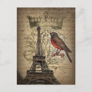de vogelParijs Eiffel van de jubileumkroon Franse Briefkaart