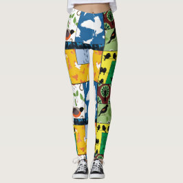 De vogels Alfred Hitchcock dachten dat Patchwork T Leggings