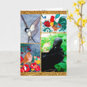 De vogels begroeten kaart (Gele Bloem)