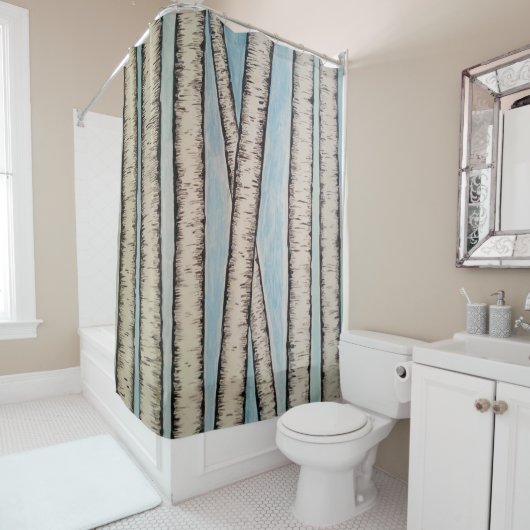 De vogels douchegordijn (In situ)