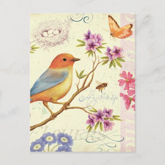 De vogels en de bijen briefkaart (Voorkant)