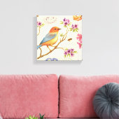 De vogels en de bijen canvas afdruk (Insitu (Woonkamer))