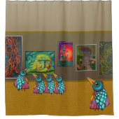 De vogels in de galerij douchegordijn (Voorkant)