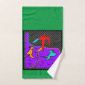De vogels op groen bad handdoek (Handdoek)