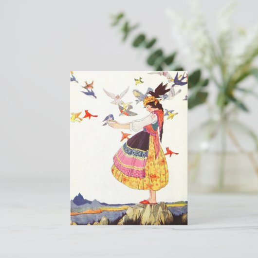 De vogels roepen briefkaart (Staand voorkant)