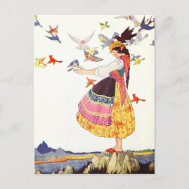 De vogels roepen briefkaart