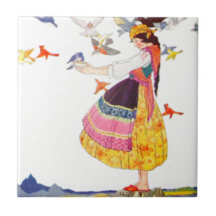 De vogels van alle werelden tegeltje