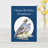 De Vogels van de Kwartels van Californië van de Kaart (Gele Bloem)